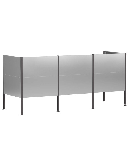 Schermo per bidone della spazzatura 249 x 85 x 113 cm Argento