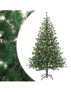 Albero di Natale Artificiale con Rami Pieghevoli 240 cm 300 LED