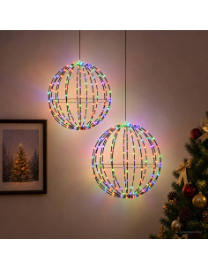 Luce a punta di Natale 2 pz 192 LED RGB Diametro 30 x 32 cm