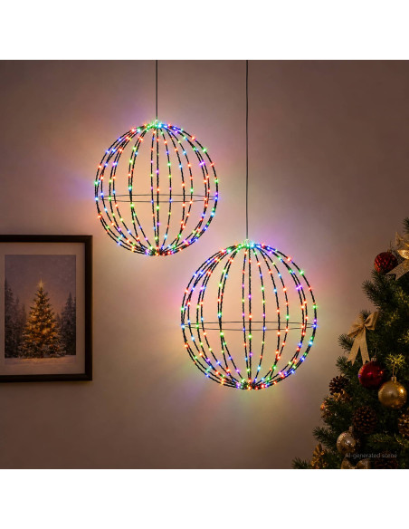 Luce a punta di Natale 2 pz 192 LED RGB Diametro 30 x 32 cm