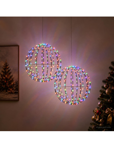 Luce a punta di Natale 2 pz 384 LED Multicolore