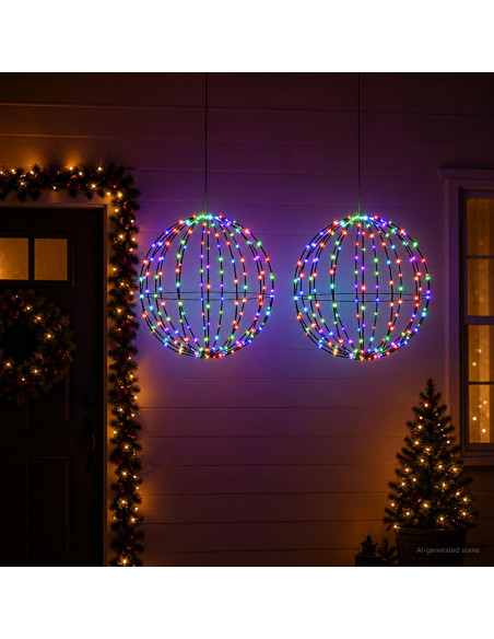 Luce a punta di Natale 2 pz 192 LED RGB Diametro 30 x 32 cm