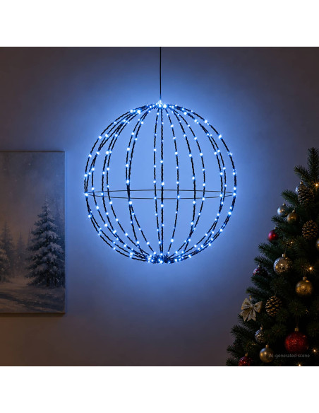 Luce a punta di Natale 192 LED Blu Diametro 60 x 63 cm