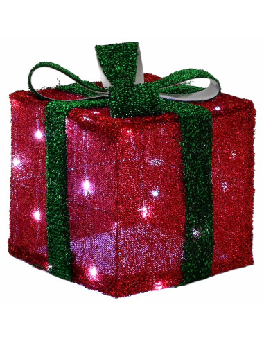 Scatola regalo di Natale illuminata 3 pz 64 LED Bianco freddo