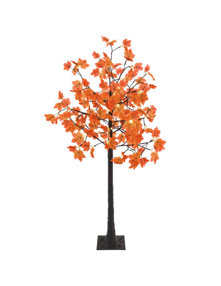 Albero di Natale in acero con LED Marrone 22 x 22 x 150 cm