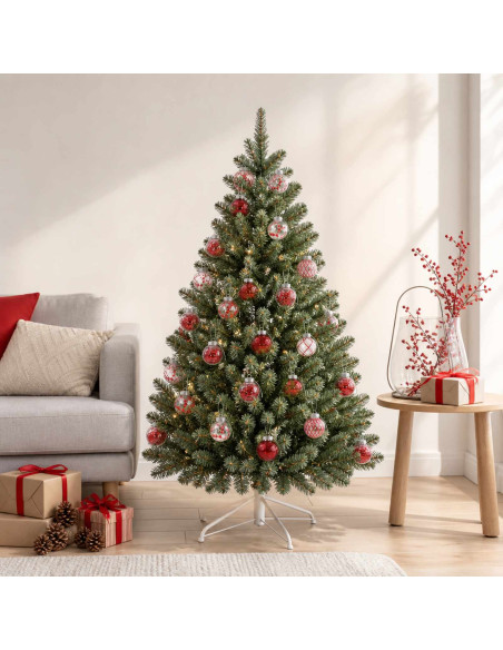 Set di Palline di Natale 30 pz Rosso Ø 6 cm PET