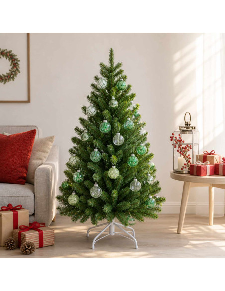 Set di Palline di Natale 30 pz Verde Ø 6 cm PET