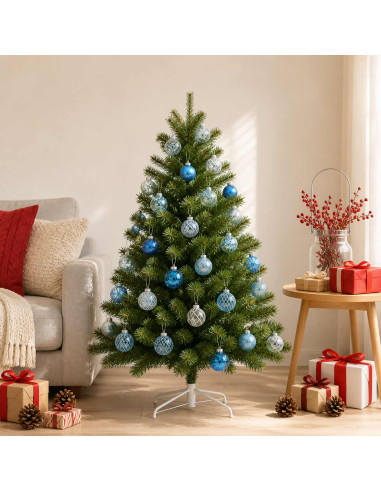 Set di Palline di Natale 30 pz Blu Ø 6 cm PET