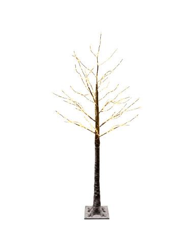 Albero di Natale LED innevato Marrone 22 x 22 x 150 cm Plastica