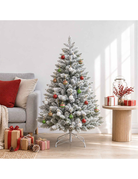 Set di Palline di Natale 72 pz Verde chiaro, bianco e rosso
