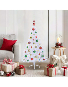 Albero di Natale artificiale Bianco 120 cm PVC e Acciaio
