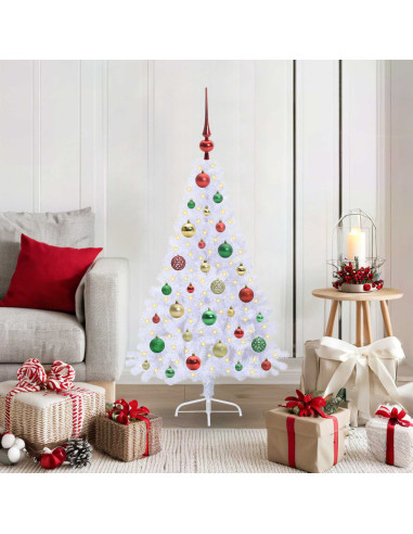 Albero di Natale artificiale Bianco 120 cm PVC e Acciaio