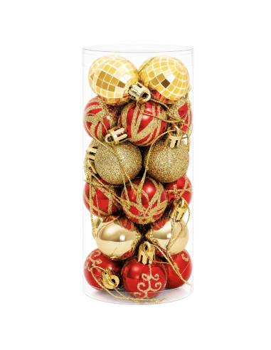 Set di Palline di Natale 72 pz Oro e Rosso Ø 3 cm Plastica