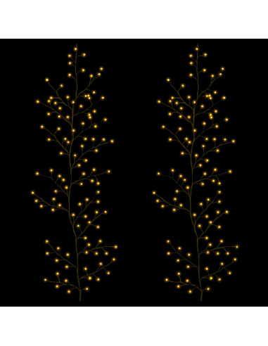 Decorazione natalizia a vite di salice a LED 2 pz Nero 180 cm