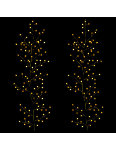 Decorazione natalizia a vite di salice a LED 2 pz Nero 180 cm