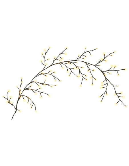 Decorazione natalizia a vite di salice a LED 2 pz Nero 180 cm
