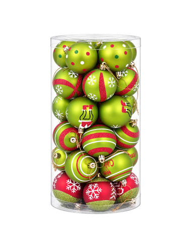 Set di Palline di Natale 30 pz Verde chiaro Ø 6 cm Plastica