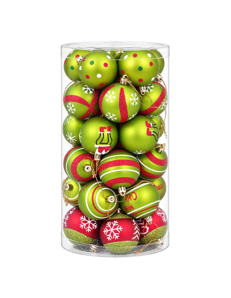 Set di Palline di Natale 30 pz Verde chiaro Ø 6 cm Plastica
