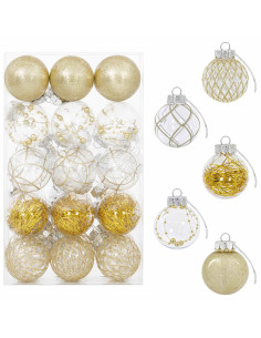 Set di Palline di Natale 30 pz Oro Ø 6 cm PET 2