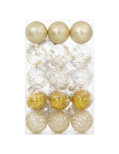 Set di Palline di Natale 30 pz Oro Ø 6 cm PET