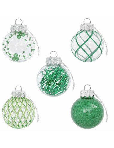 Set di Palline di Natale 30 pz Verde Ø 6 cm PET