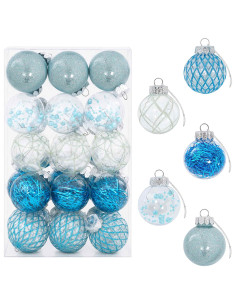 Set di Palline di Natale 30 pz Blu Ø 6 cm PET 2