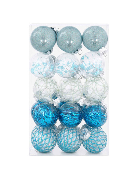Set di Palline di Natale 30 pz Blu Ø 6 cm PET