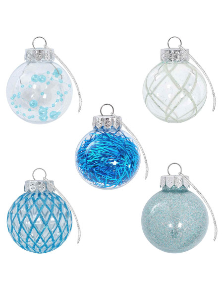 Set di Palline di Natale 30 pz Blu Ø 6 cm PET