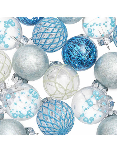 Set di Palline di Natale 30 pz Blu Ø 6 cm PET