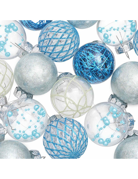 Set di Palline di Natale 30 pz Blu Ø 6 cm PET