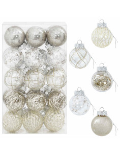 Set di Palline di Natale 30 pz Champagne Ø 6 cm PET 2