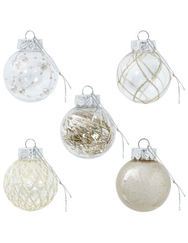 Set di Palline di Natale 30 pz Champagne Ø 6 cm PET