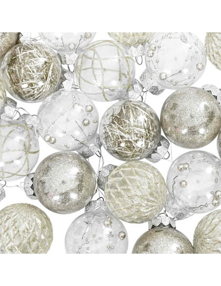 Set di Palline di Natale 30 pz Champagne Ø 6 cm PET