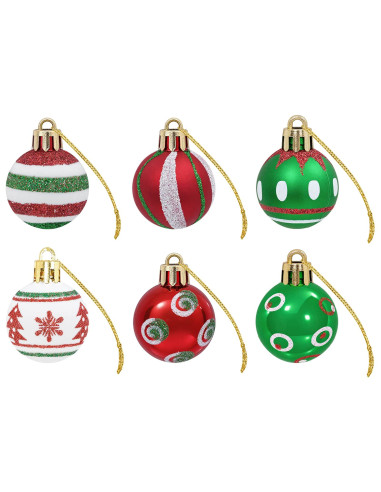 Set di Palline di Natale 72 pz Rosso, bianco e verde Ø 3 cm