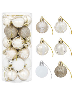 Set di Palline di Natale 72 pz Champagne e bianco Ø 3 cm 2