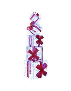 Scatola regalo decorativa natalizia 5 pz 125 LED Blu 2