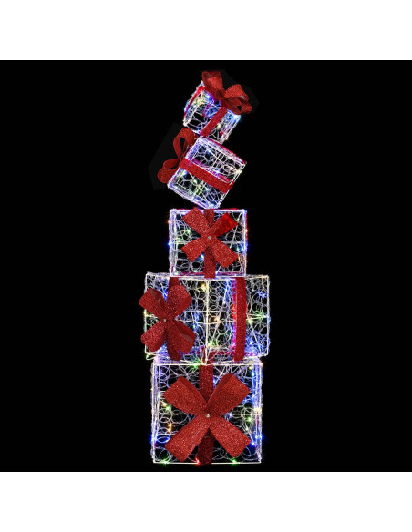 Scatola regalo decorativa natalizia 5 pz 125 LED Multicolore