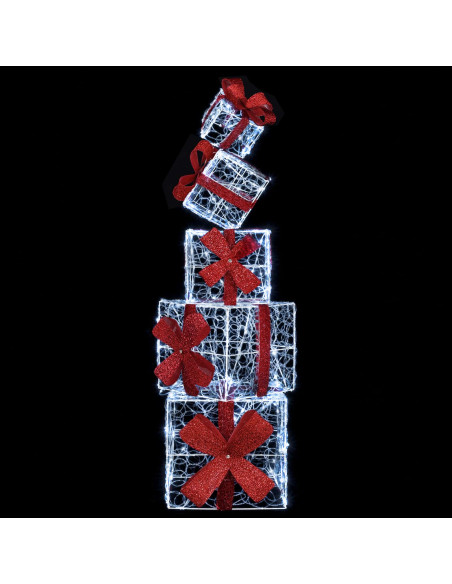 Scatola regalo decorativa natalizia 5 pz 125 LED Bianco freddo
