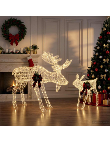 Decorazione natalizia alce 2 pz Bianco 120 x 27 x 105 cm