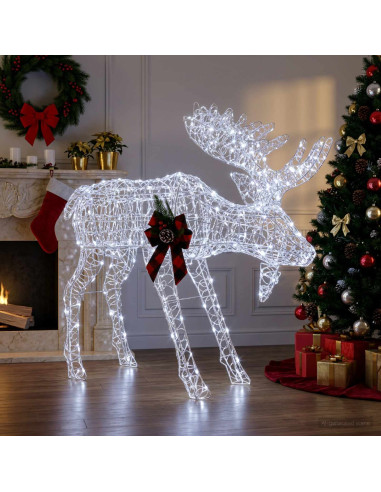 Decorazione natalizia alce Bianco 120 x 27 x 105 cm Acrilico