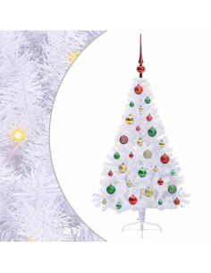 Albero di Natale artificiale Bianco 120 cm PVC e Acciaio 2