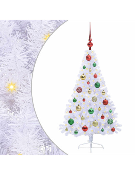 Albero di Natale artificiale Bianco 120 cm PVC e Acciaio