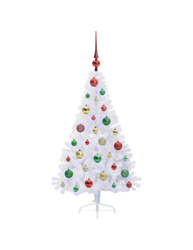 Albero di Natale artificiale Bianco 120 cm PVC e Acciaio