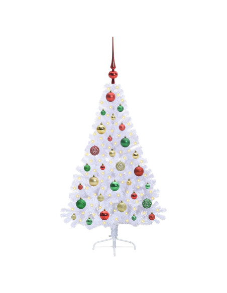Albero di Natale artificiale Bianco 120 cm PVC e Acciaio