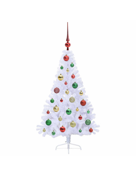 Albero di Natale artificiale Bianco 120 cm PVC e Acciaio