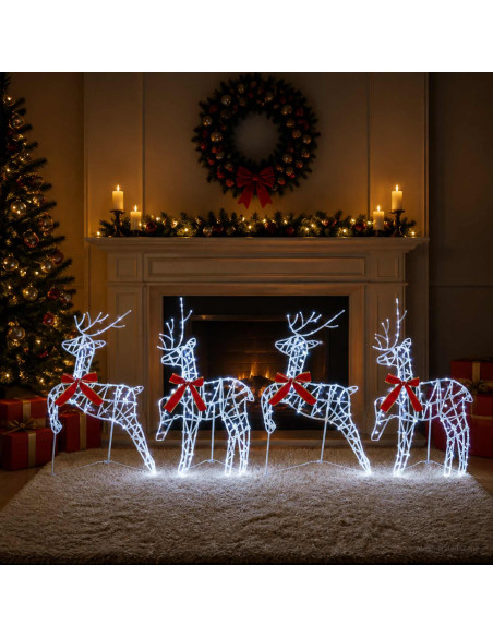 Renna di Natale 4 pz 180 LED Bianco freddo 43 x 19 x 65 cm