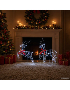 Renna di Natale 6 pz 270 LED Bianco freddo