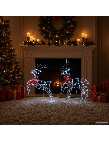 Renna di Natale 6 pz 270 LED Bianco freddo