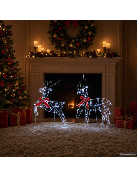 Renna di Natale 6 pz 270 LED Bianco freddo