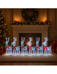 Renna di Natale 6 pz 360 LED Bianco freddo 33 x 12 x 55 cm
